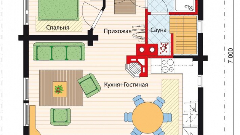 Проект дома из бревна ПБР-002