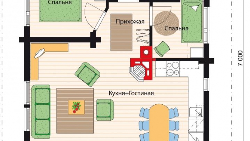 Проект дома из бревна ПБР-002