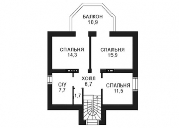 Проект дома из кирпича ПК124