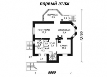Проект дома из кирпича ПК124